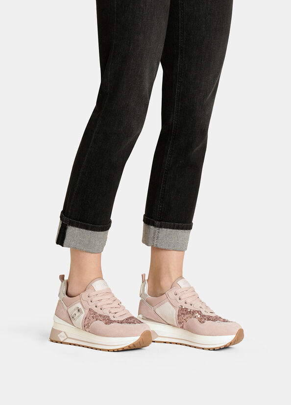 Sneakers platform in paillettes