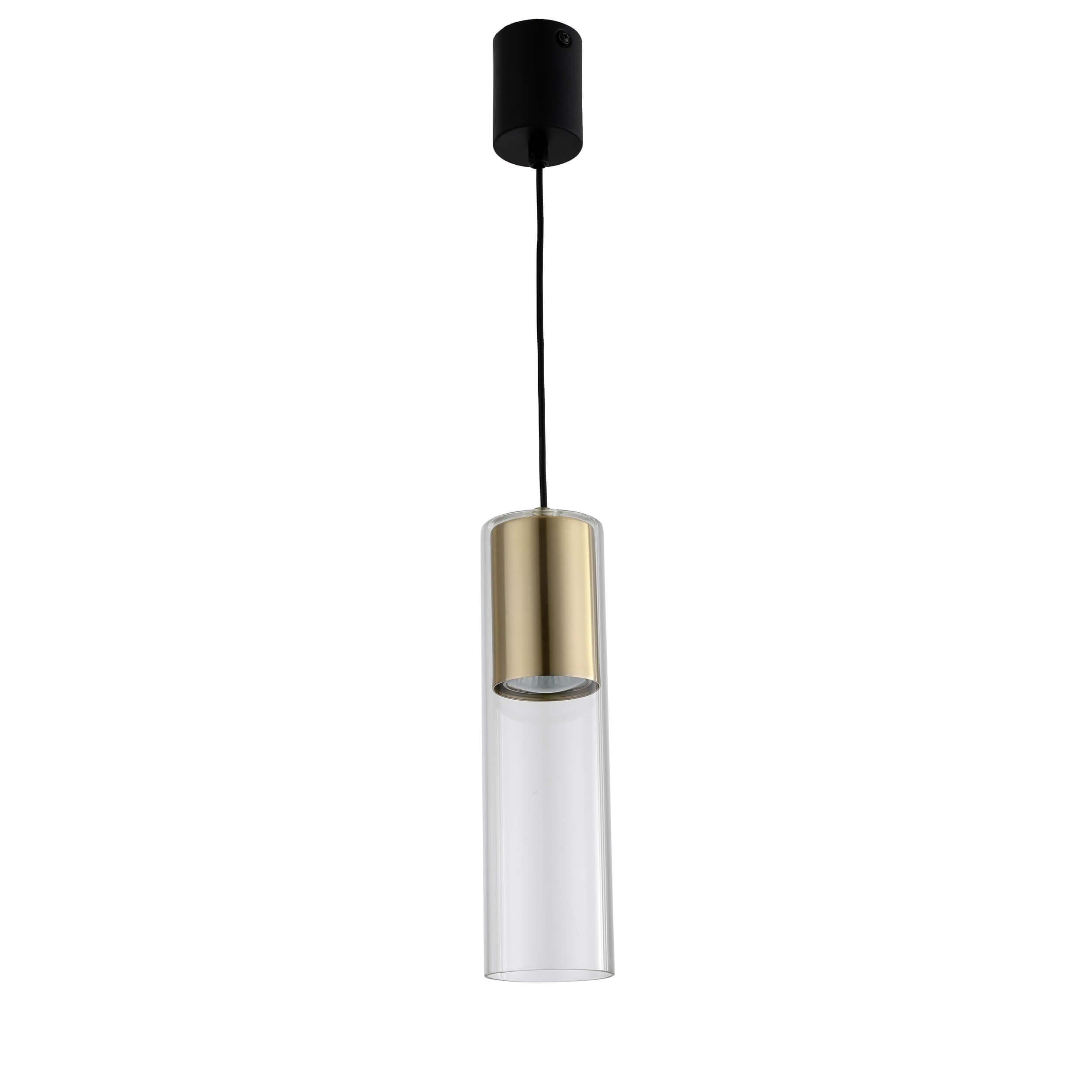 Lampa wisząca złoto-transparentna-czarna Manacor 1xGU10x50W Light Prestige