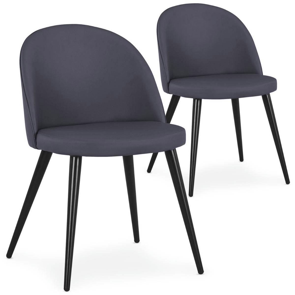 MAURY - Lot de 2 chaises simili p.u. Gris