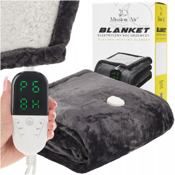 Koc elektryczny miękki ciepły duży BLANKET 120W MISSION AIR