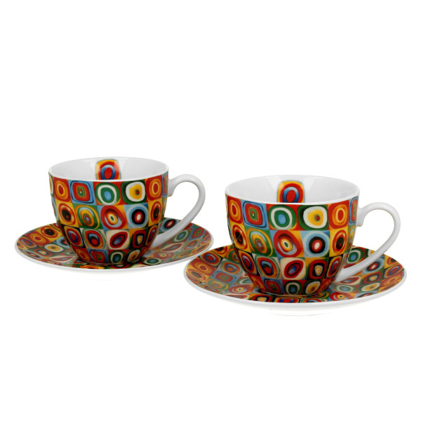 Zestaw 2 filiżanek porcelanowych Kandinsky z kolorowym wzorem 270 ml
