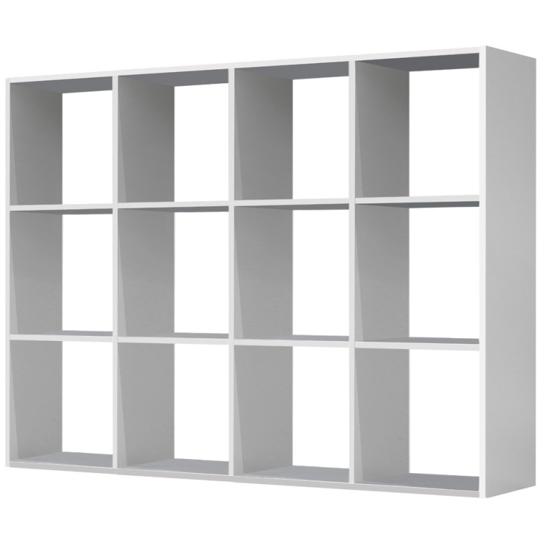 Bibliothèque à 12 cubes en bois blanc 152 x 32 x 114,4 cm RB ACCESS