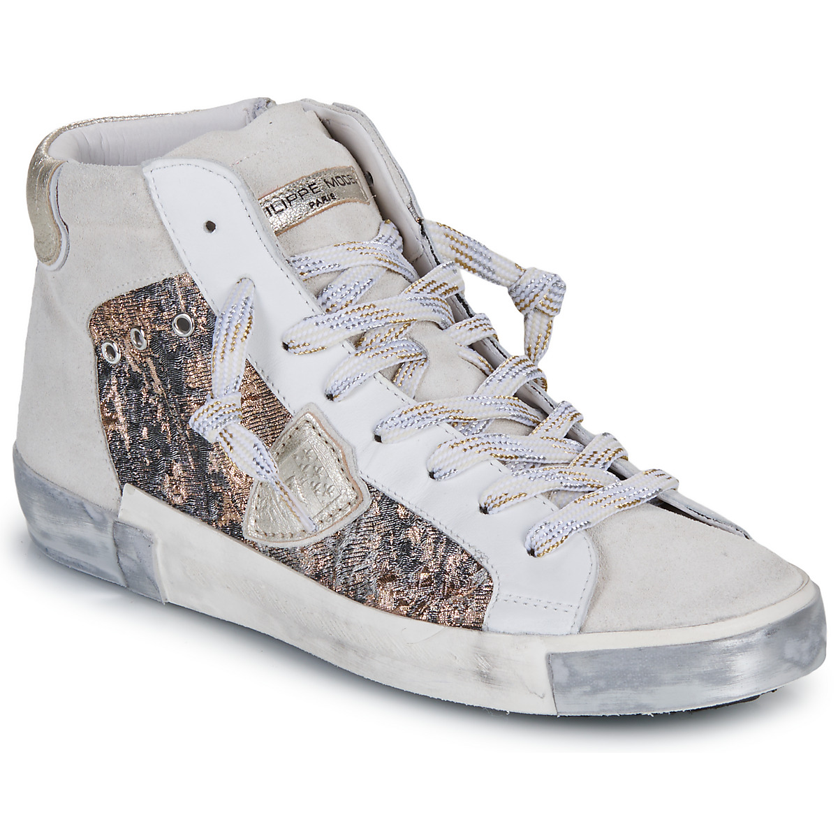 Philippe Model - PRSX HIGH WOMAN - White / Grey / Silver