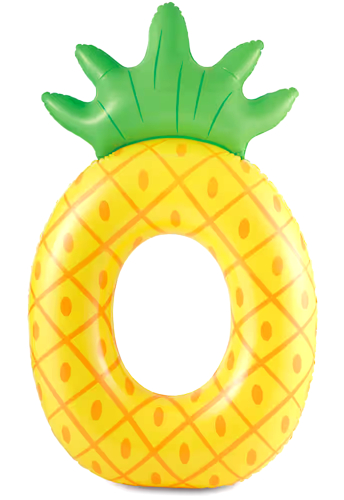 Stella & Finn Inflatable Oval Pineapple Pool Swim Tube/Float, 77-in