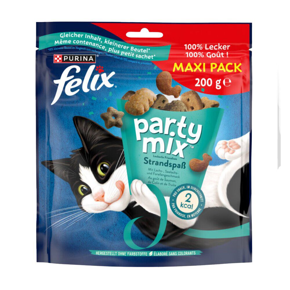 Friandise pour chat Félix party mix saveur saumon et truite sachet 200g