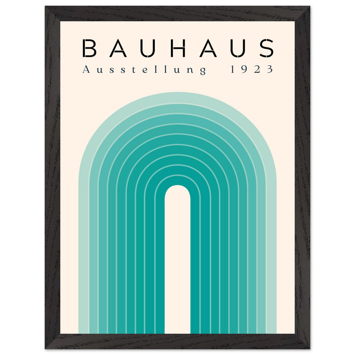 Artfulprints Poster met Lijst Bauhaus - Turquoise rainbow  - 30x40 cm - Turquoise