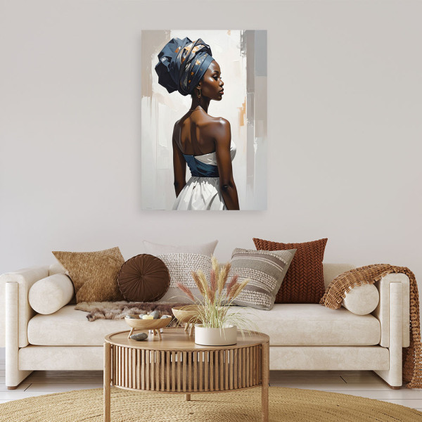 Obraz do salonu, Portret kobiety w stylu etno elegancka dekoracja 20x30