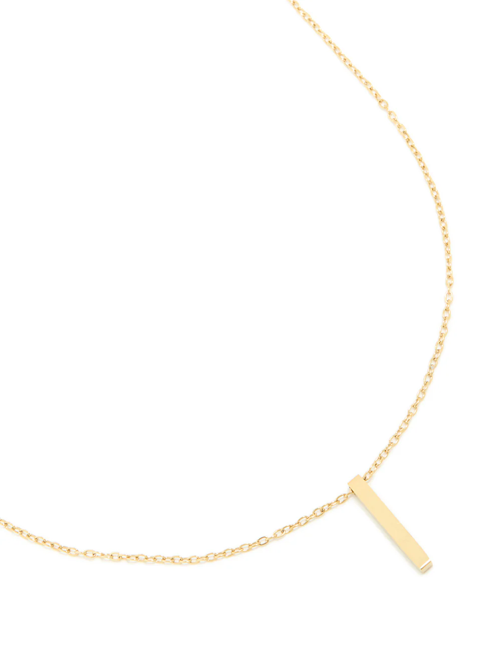 Waterproof Gold Plated Stainless Steel Pillar Engravable Pendant Necklace