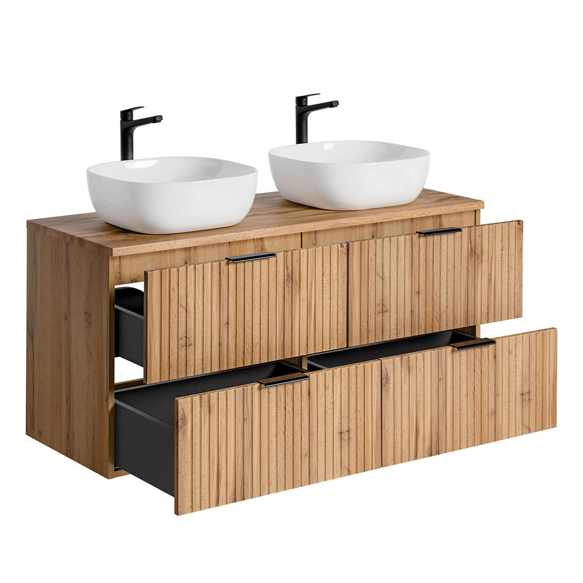 - Meuble double vasque 120cm naturel