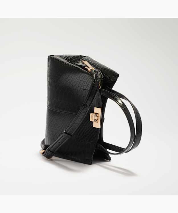 Dinkydorianna Black - Structured Top-Handle Bag