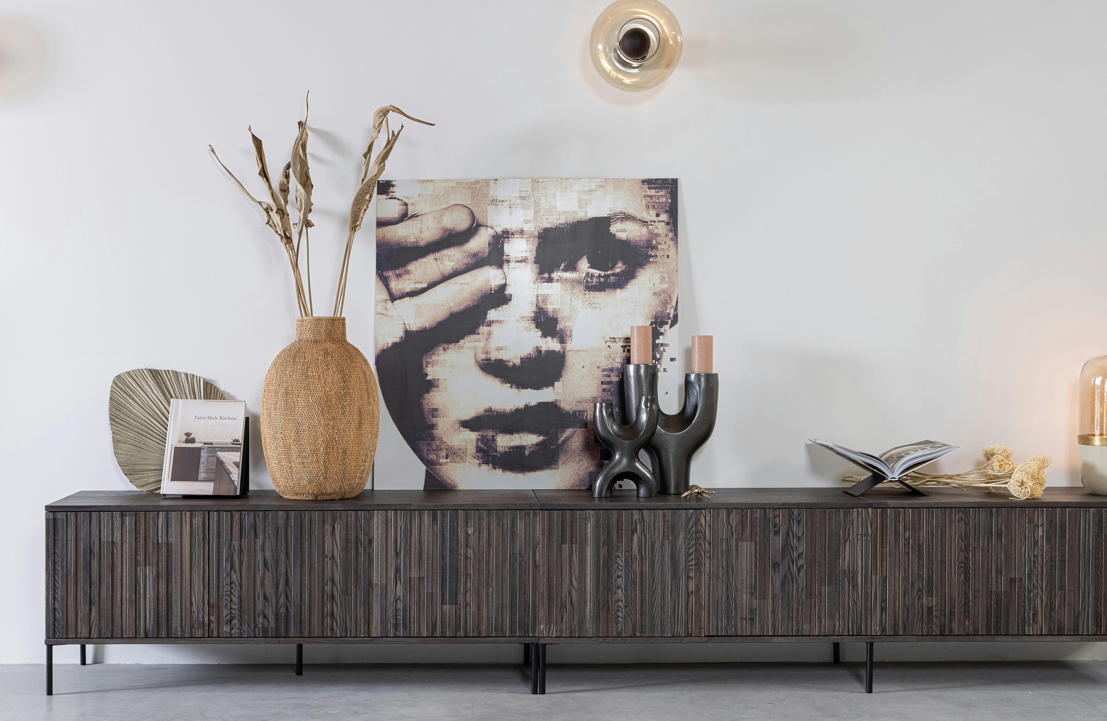 DON - Bougeoir forme y en métal noir H40