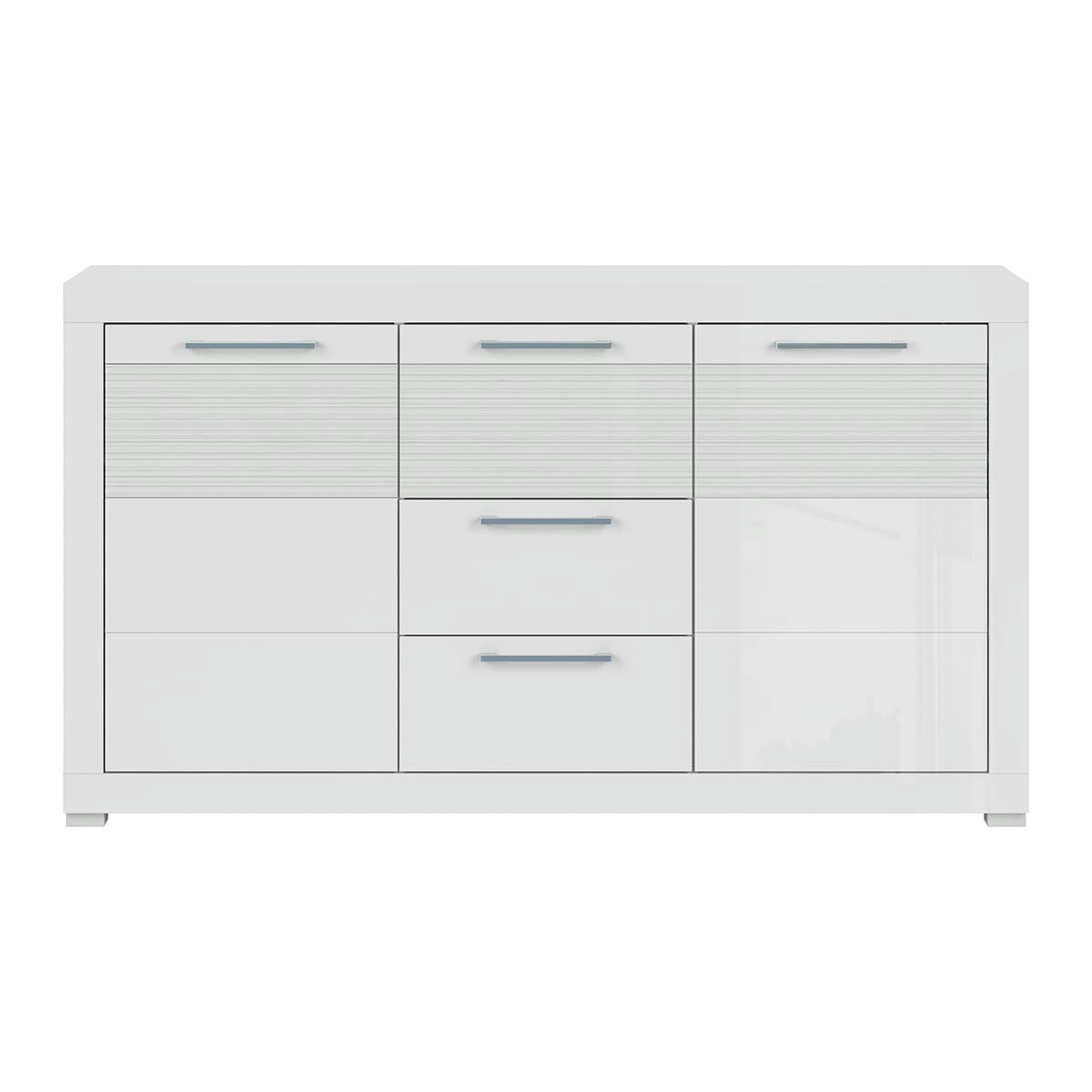 - Buffet 2 portes 3 tiroirs blanc laqué