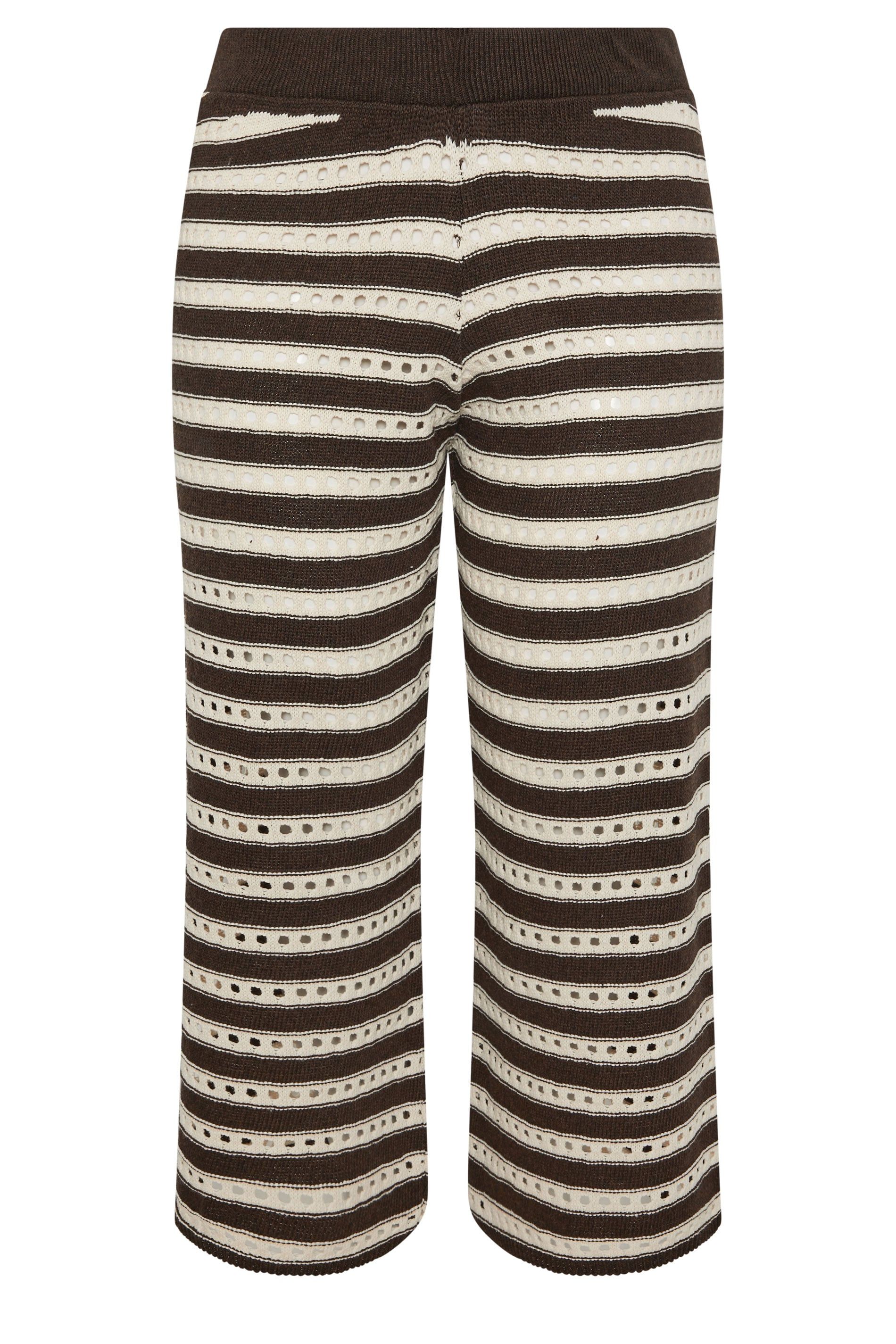Yours Stripe Knitted Wide Leg Trousers