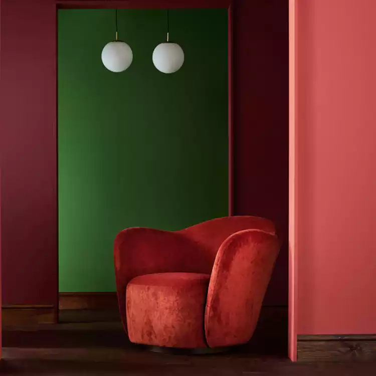 Habitat x Morris & Co. Wightwick Velvet Armchair - Rust