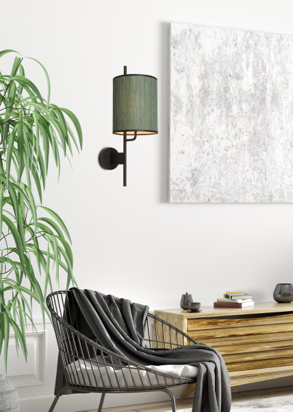 Lampa kinkiet BENDI czarny 1x40w e27 abażur zielony