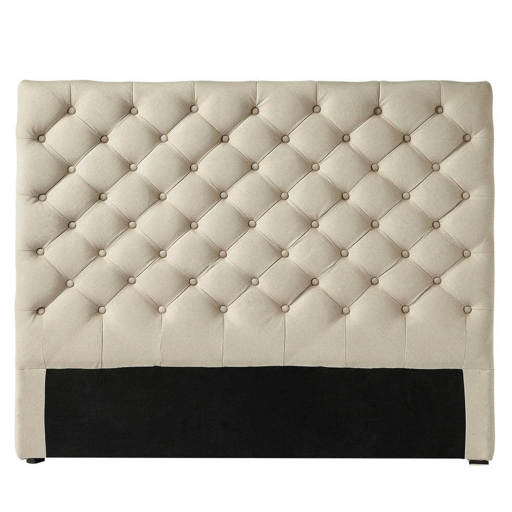 Chesterfield - Tête de lit capitonnée en lin L 160 cm