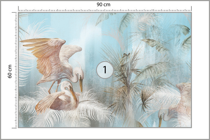 Fototapeta Abstrakcyjne Ptaki W Gnieździe 90x60cm