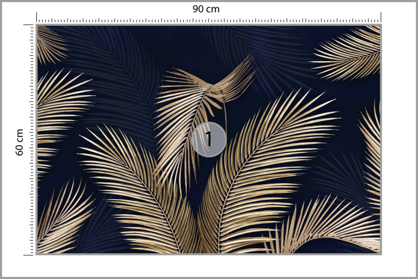 Fototapeta Liście Palmowe W Stylu Glamour 90x60cm