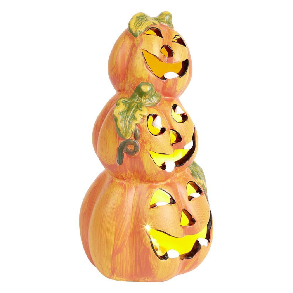 Lanterne citrouille Halloween orange x3