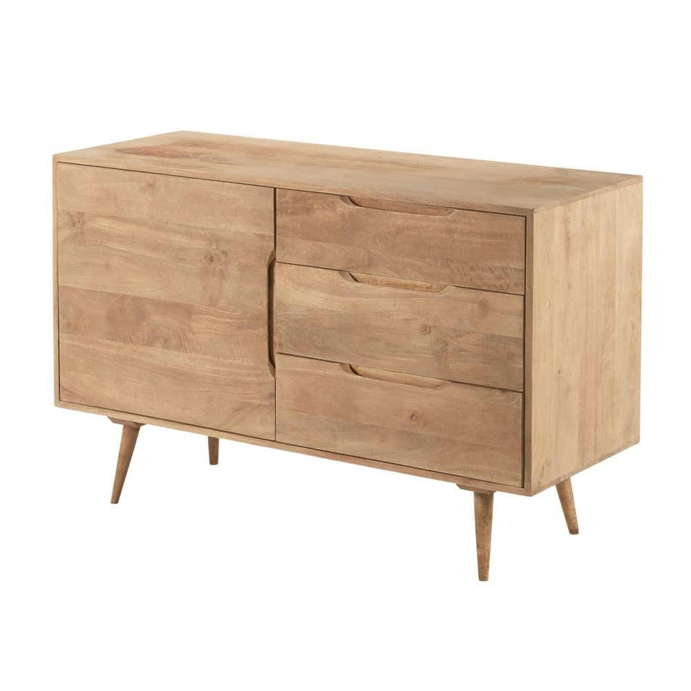 Trocadero - Buffet 1 porte 3 tiroirs en manguier massif