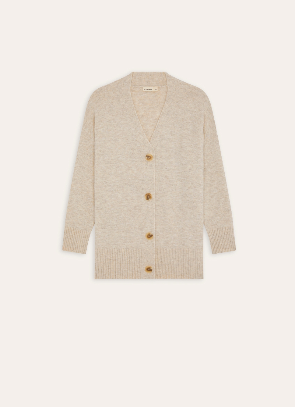 CARDIGAN EN MAILLE AVEC COL V ECRU
