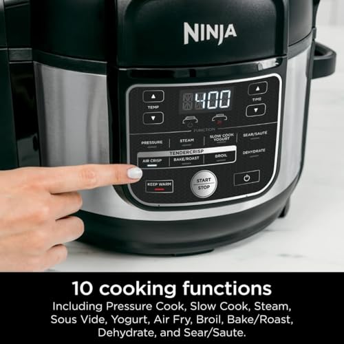 Ninja Foodi 10 in 1 6.5 Quart Pro Pressure Cooker Air Fryer Multicooker, Stainless, OS300: Home & Kitchen