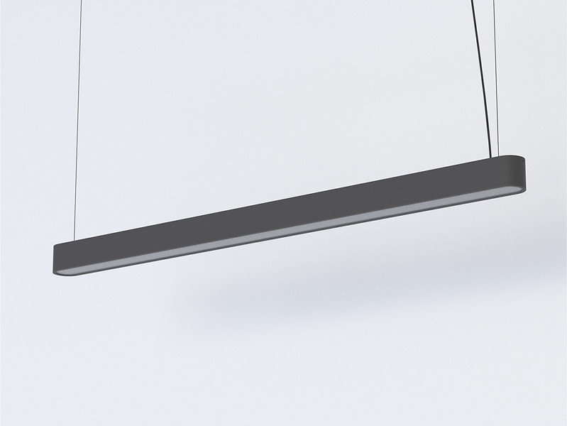 Lampa wisząca Soft LED 125 cm aluminiowa szara