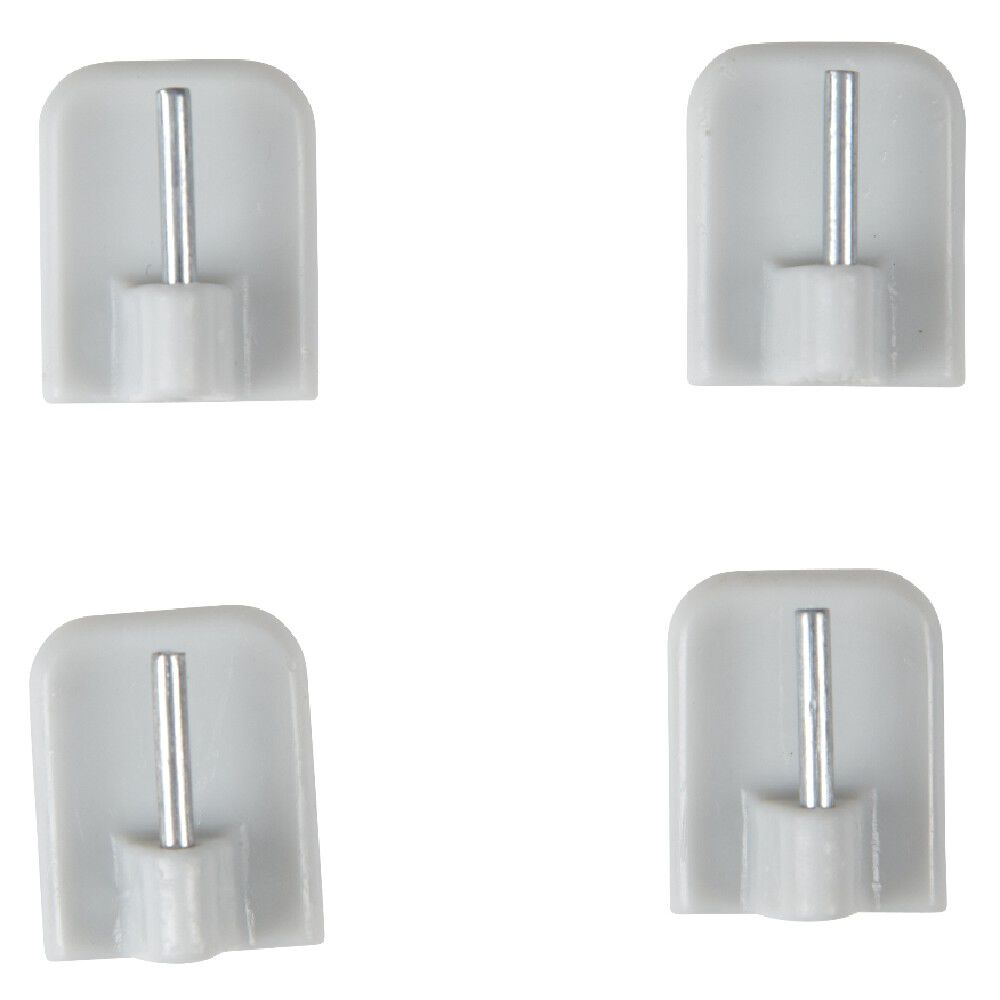 Support de tringle adhésif plastique blanc x4
