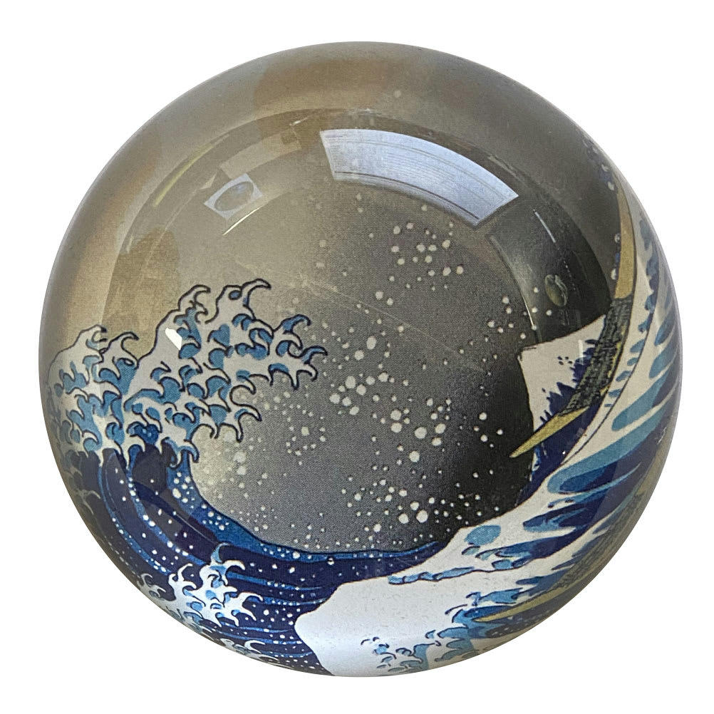 KANAGAWA - Presse papier en verre Hokusai D8cm