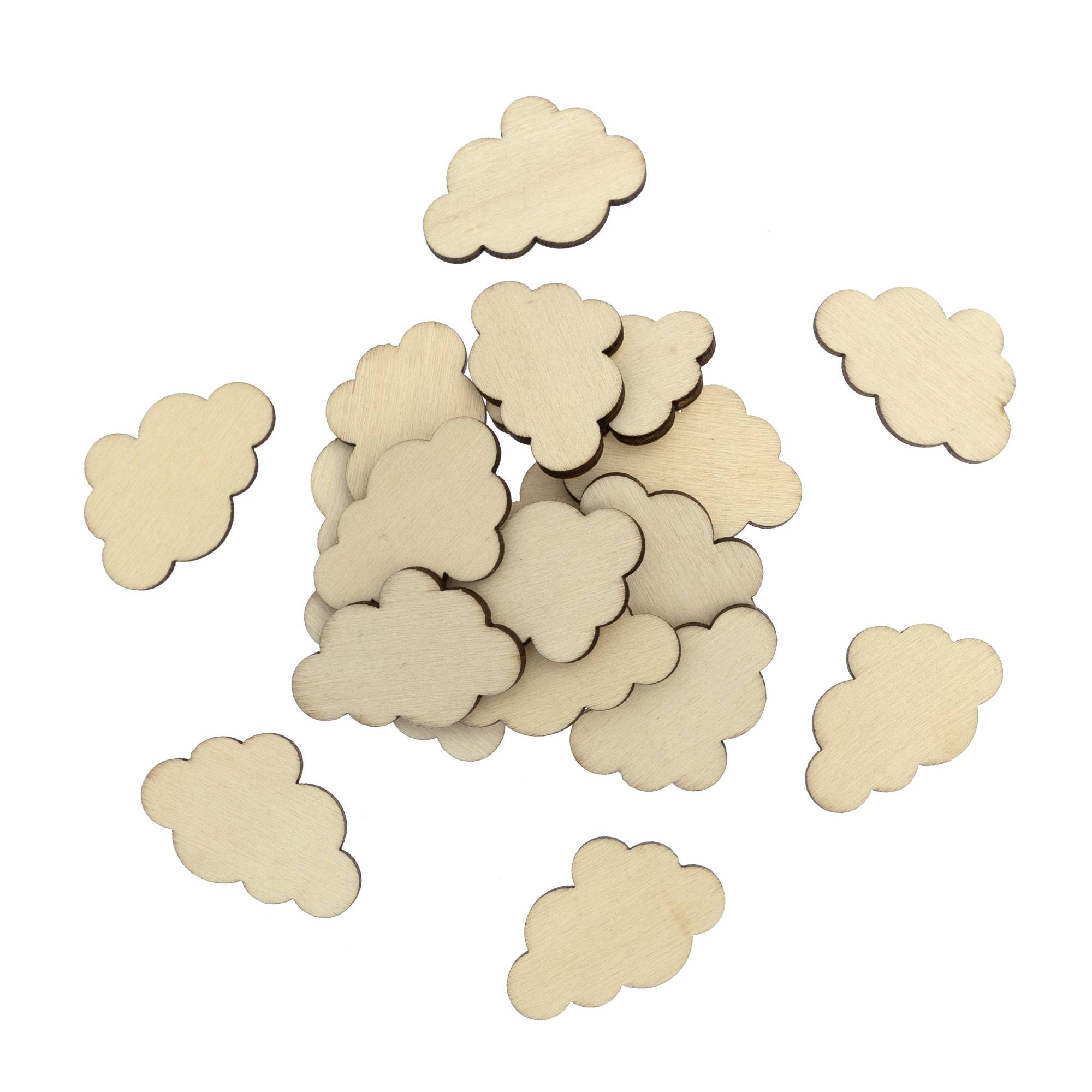 Cloud Wooden Toppers 20 Pack
