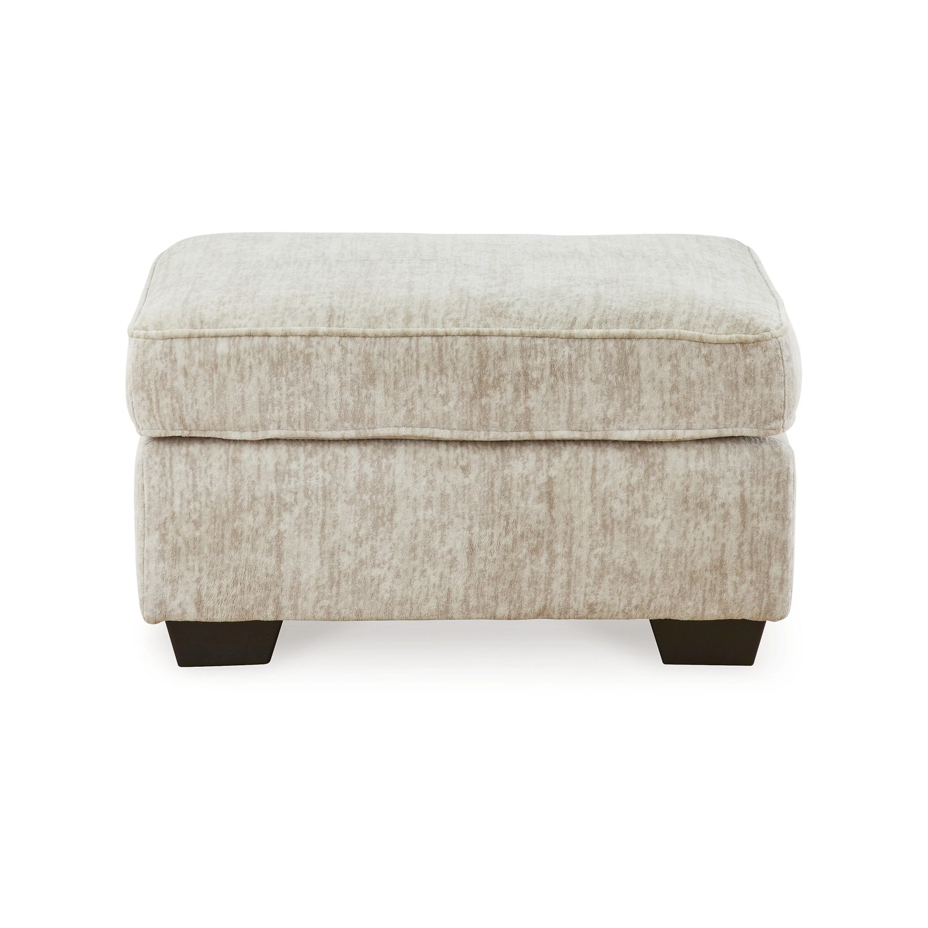 Layla Oversized Accent Ottoman, Parchment Polyester, Black, 35 Inch