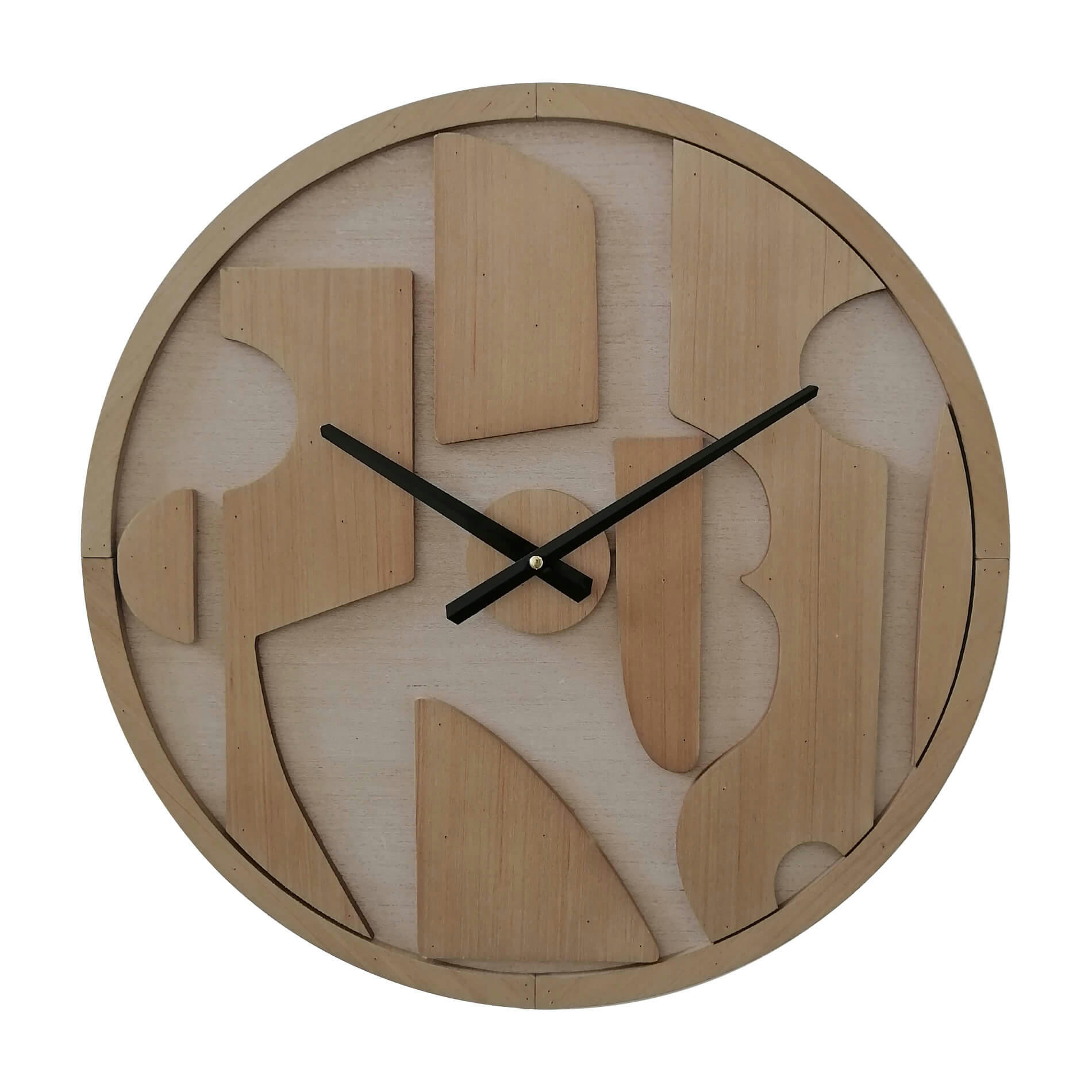 - Horloge murale sculptée beige en mdf Ø 50 cm