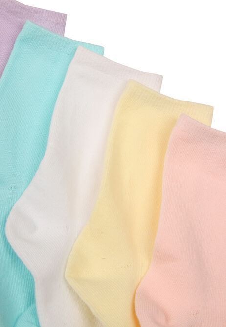 Girls 5pk Peach Pastel Ankle Socks
