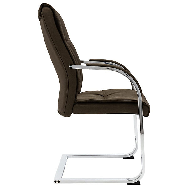 Chaise de bureau cantilever Marron Tissu vidaXL
