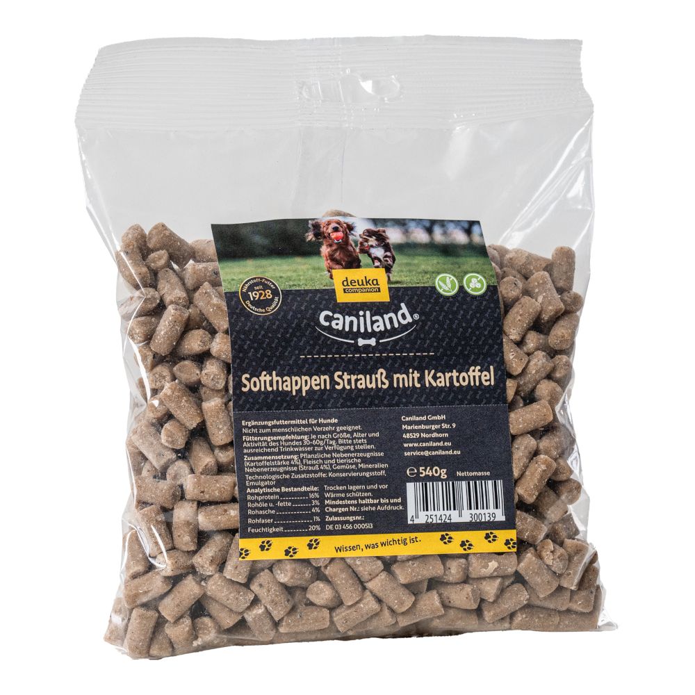 Caniland Soft Ostrich Chunks - Grain-Free