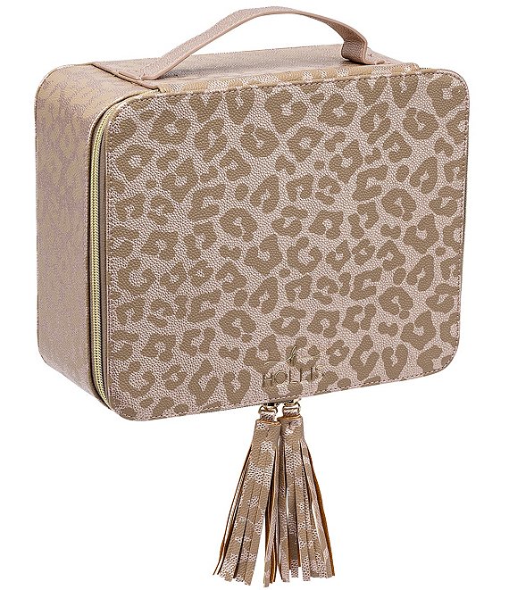 Jett Setter Vegan Leather Leopard Makeup Bag