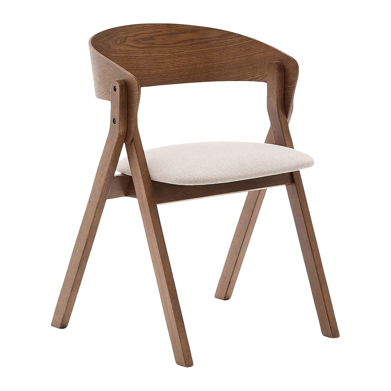 Kave Home Godia Eetkamerstoel - Donkerbruin / Beige