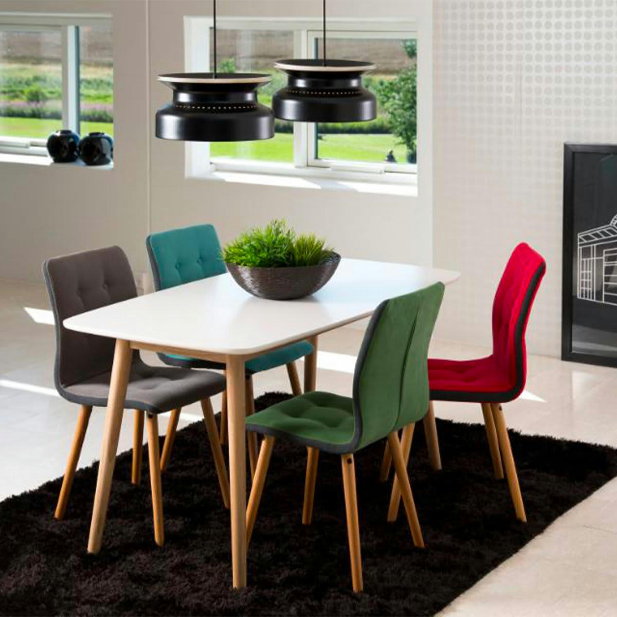 MEDANA - Table rectangulaire en bois 150x80cm blanc