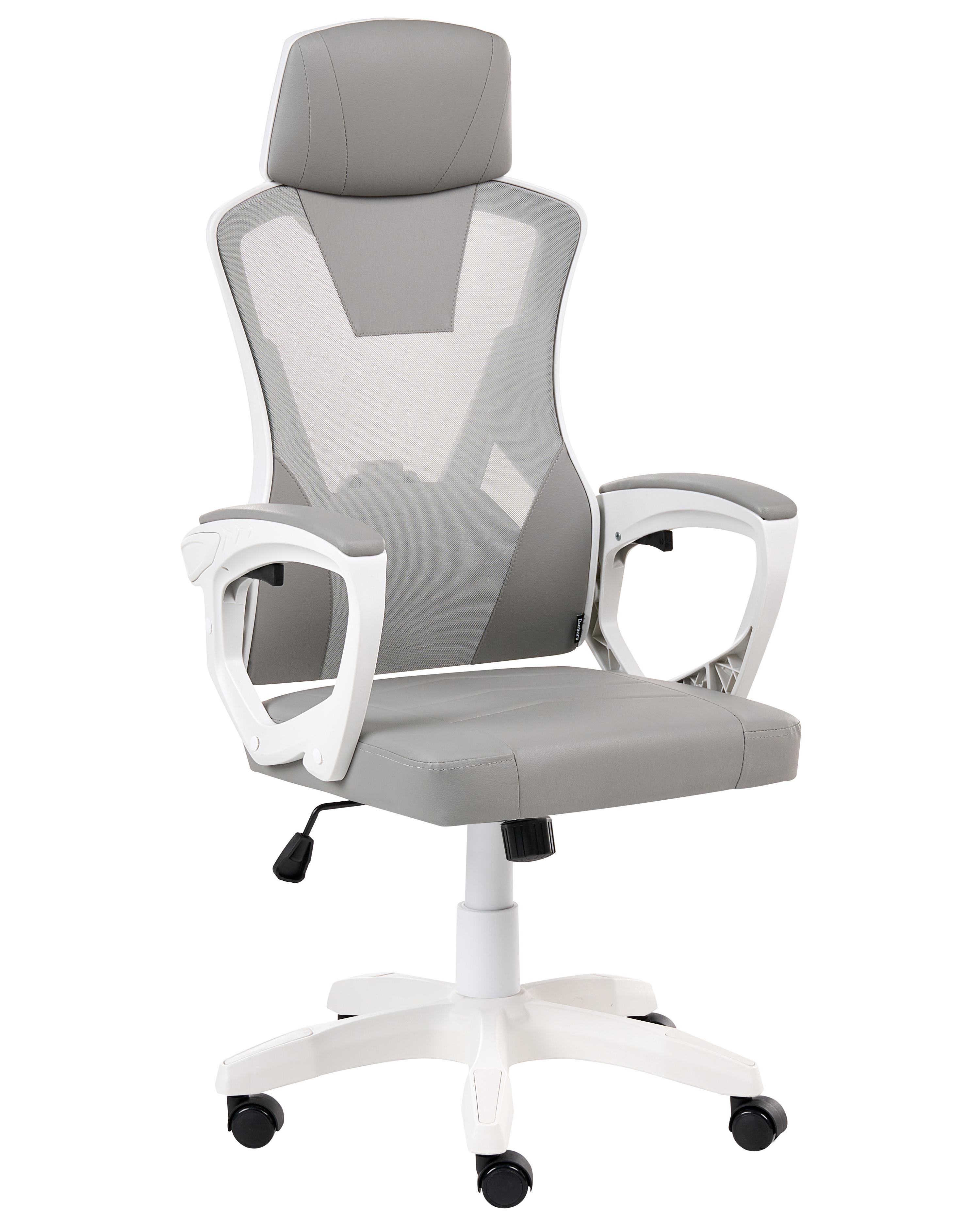 Office Chair IGNIS Faux Leather Light Grey