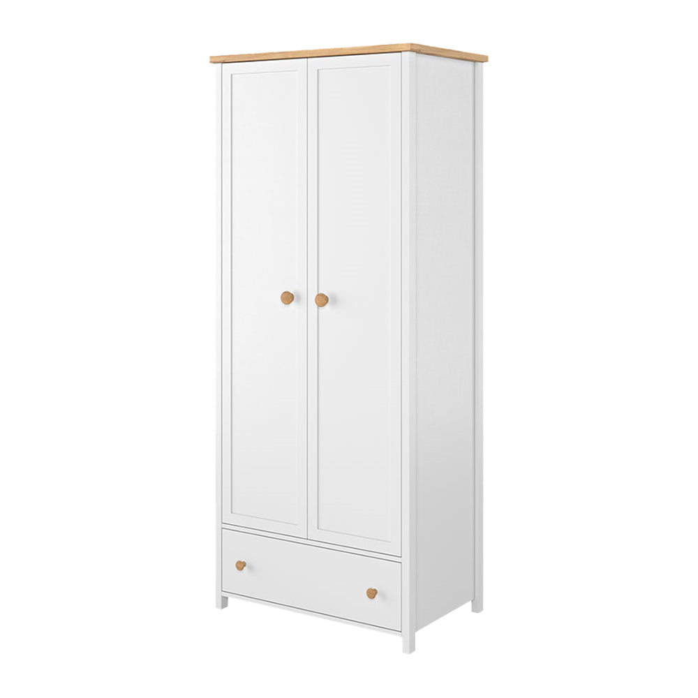 by fonQ Havin Kledingkast met Roede - Wit / Nash Eiken