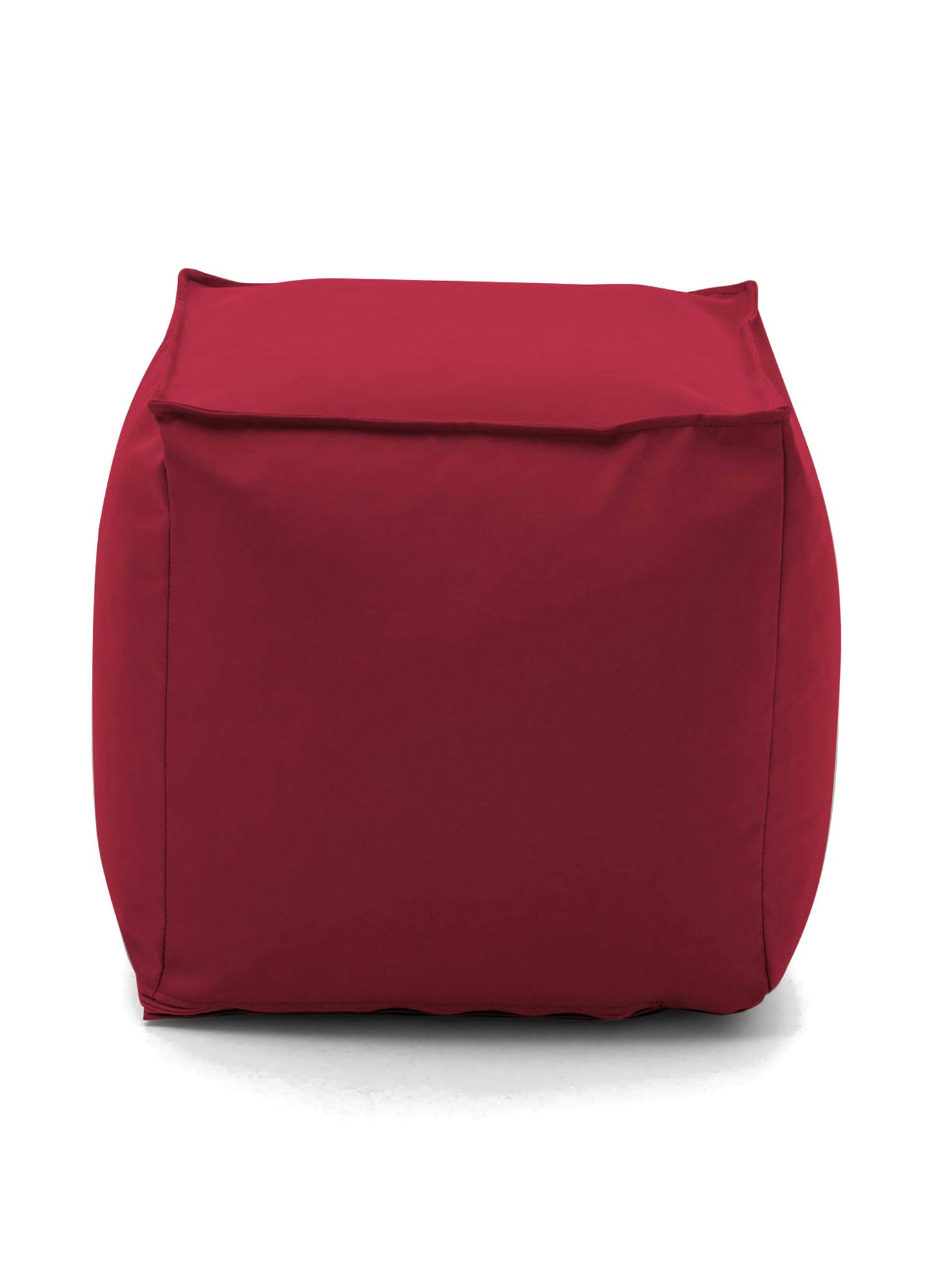 DABBEY - Pouf en tissu rouge