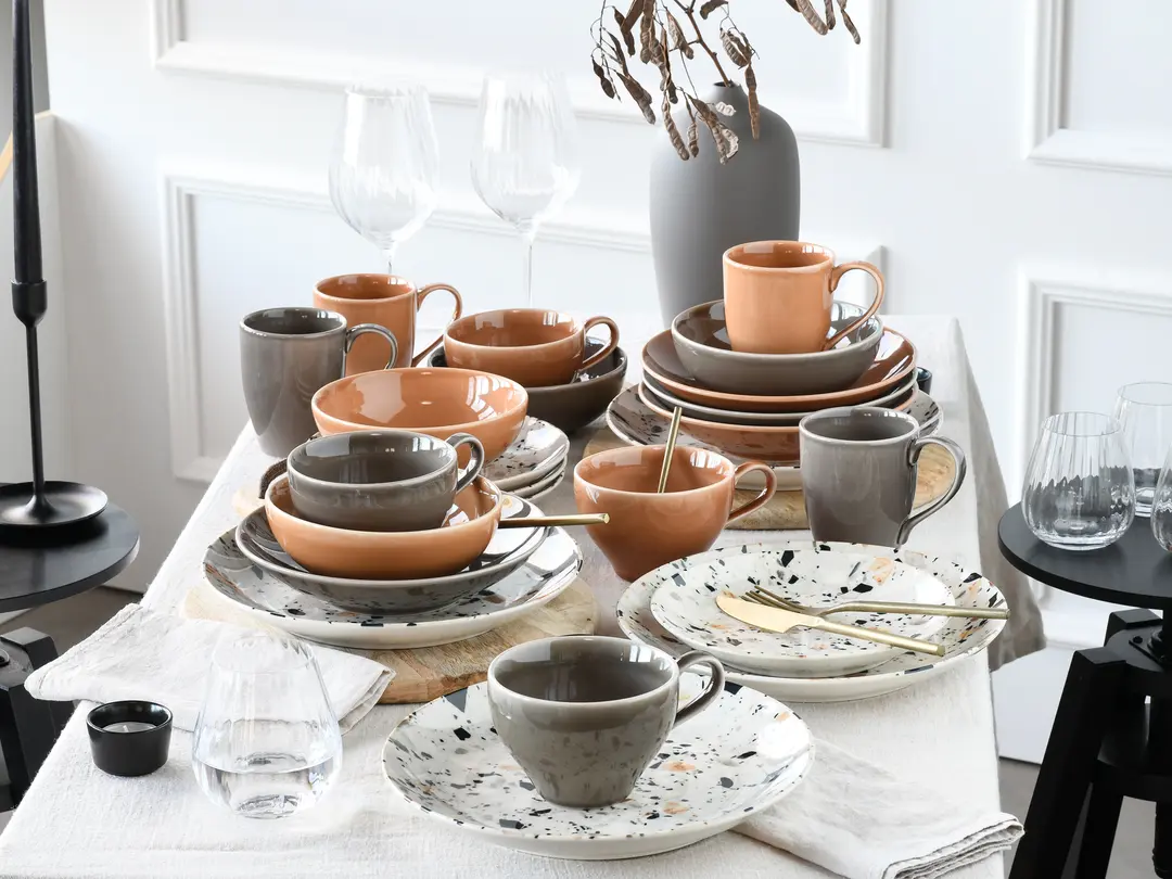 Geschirrset 12-teilig Terrazzo