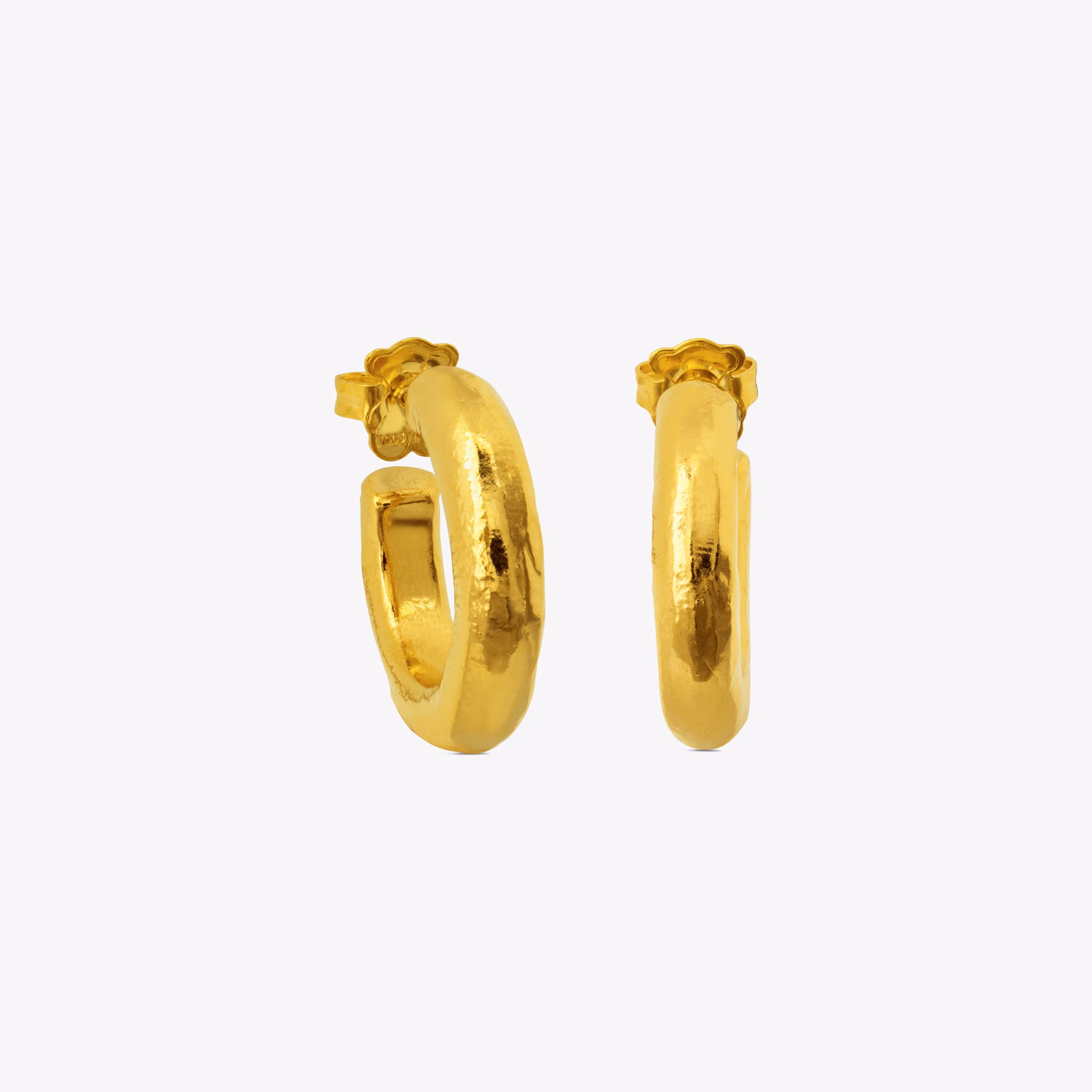 Pendientes aro con baño de oro 18 kt sobre plata Duna Tube