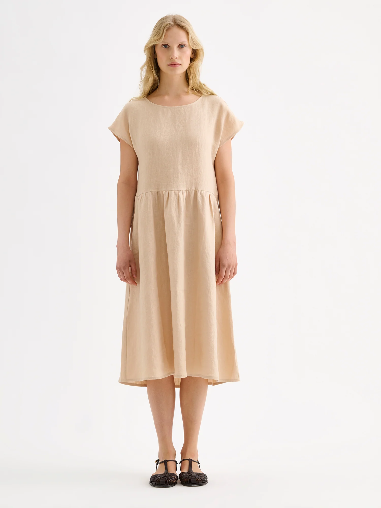SAARI pellavamekko - beige
