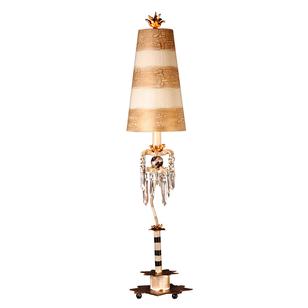 Lampa stołowazłoto-kremowa Birdland 1xE27x60W wys:114,3cm Flambeau
