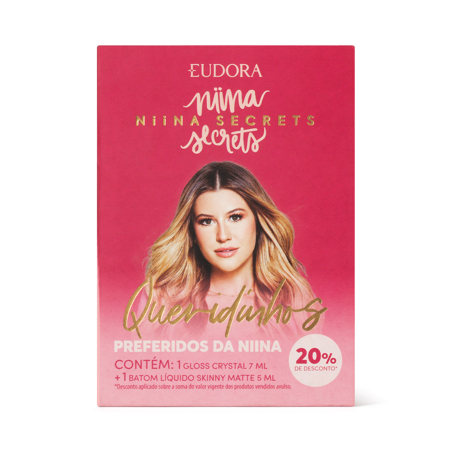 Kit Queridinhos da Niina: Batom Líquido Matte 5ml   Gloss Crystal 7ml