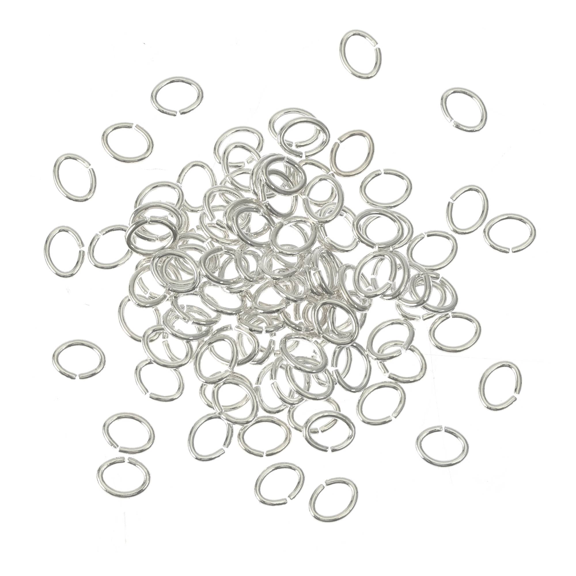 Silver Plated Oval Jump Rings 100 Pack