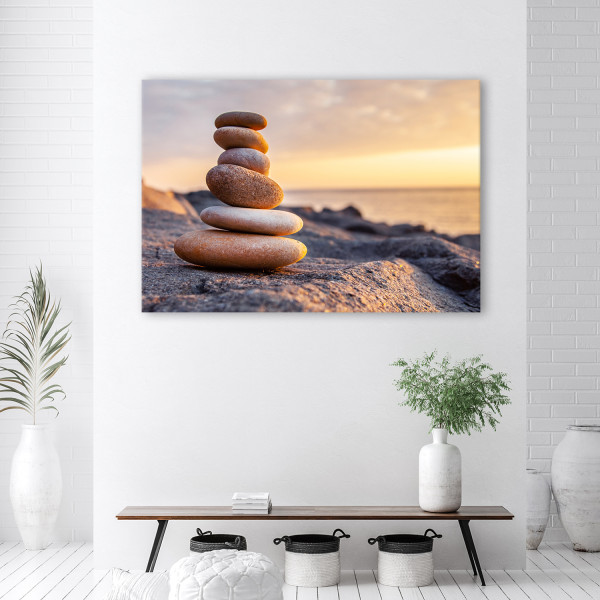 Feeby Obraz na płótnie, Kamienie na plaży zen 60x40