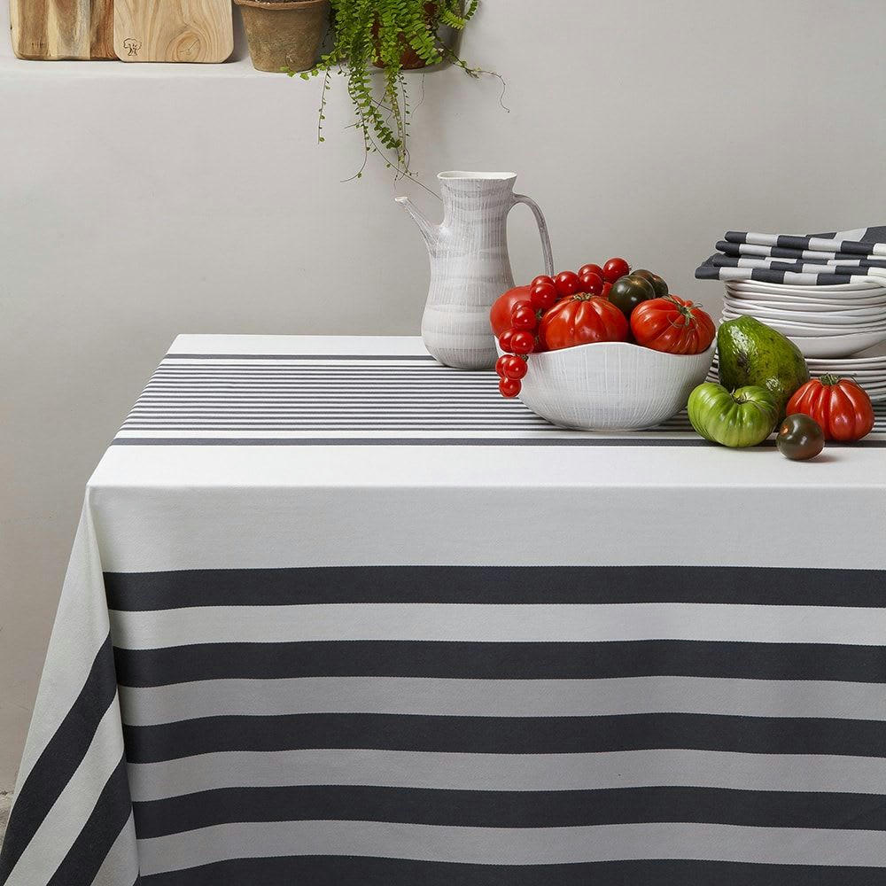 AINHOA - Nappe coton Noir 180x350 cm