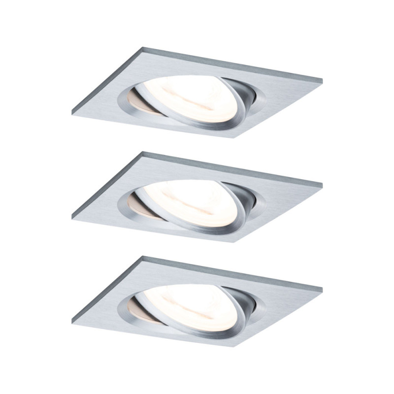 Spot encastrable LED Nova aluminium blanc chaud IP23 6 W 3 pièces PAULMANN